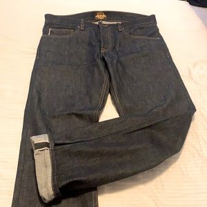 Brave Star selvedge denim men’s size 34 - 15 oz slim straight, Cone Mills
